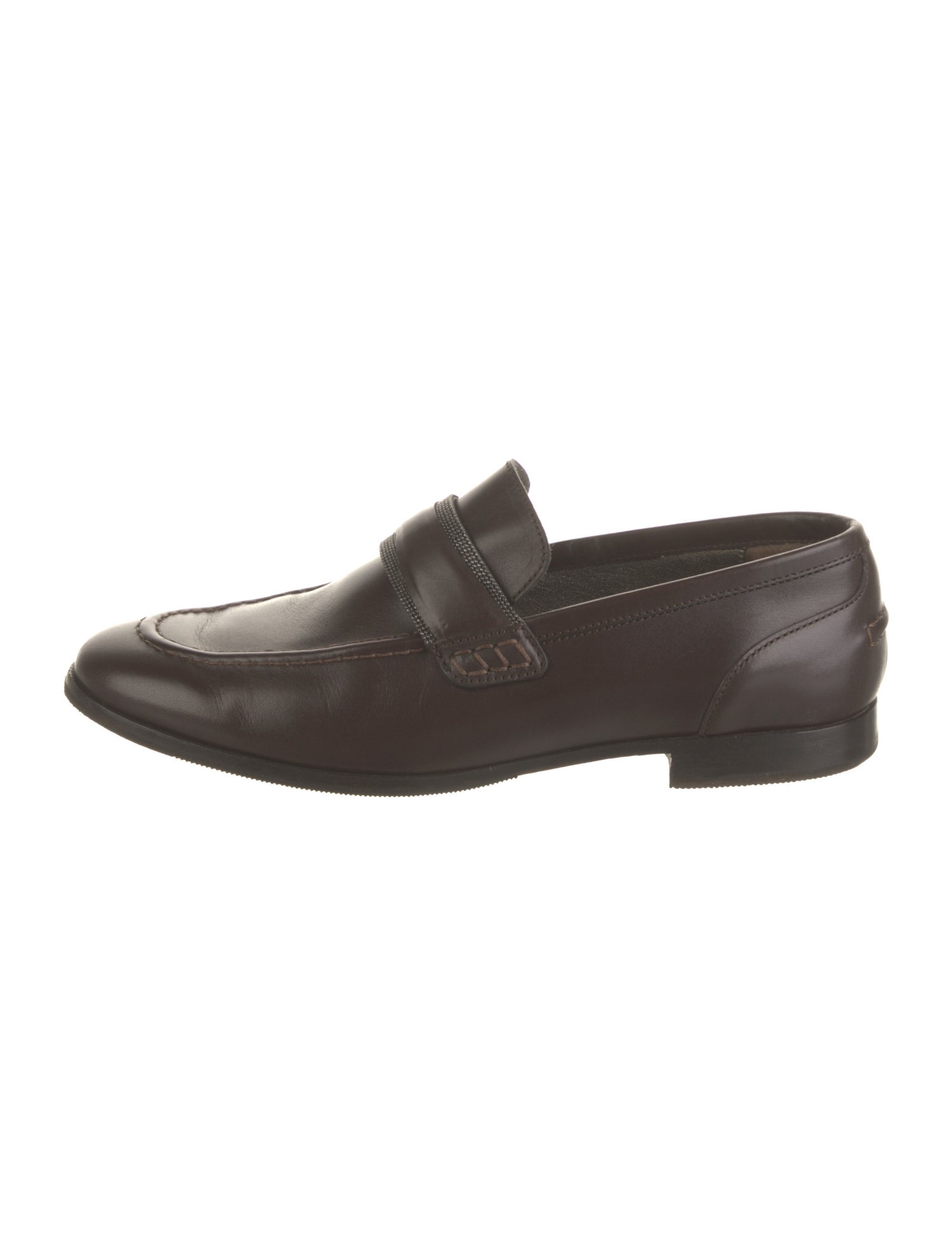Brunello Cucinelli Monili Leather Loafers