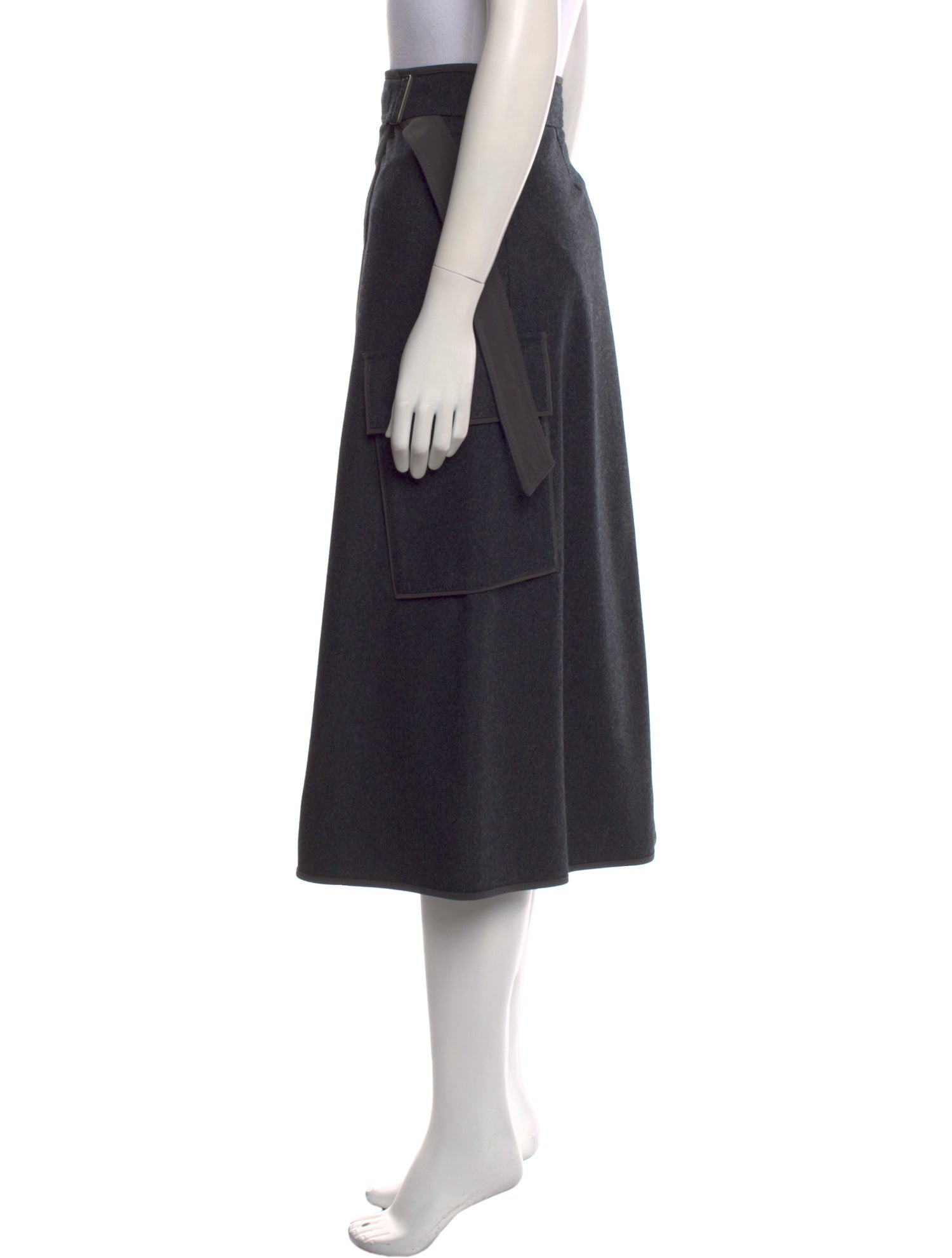 Brunello Cucinelli Wool Midi Length Skirt