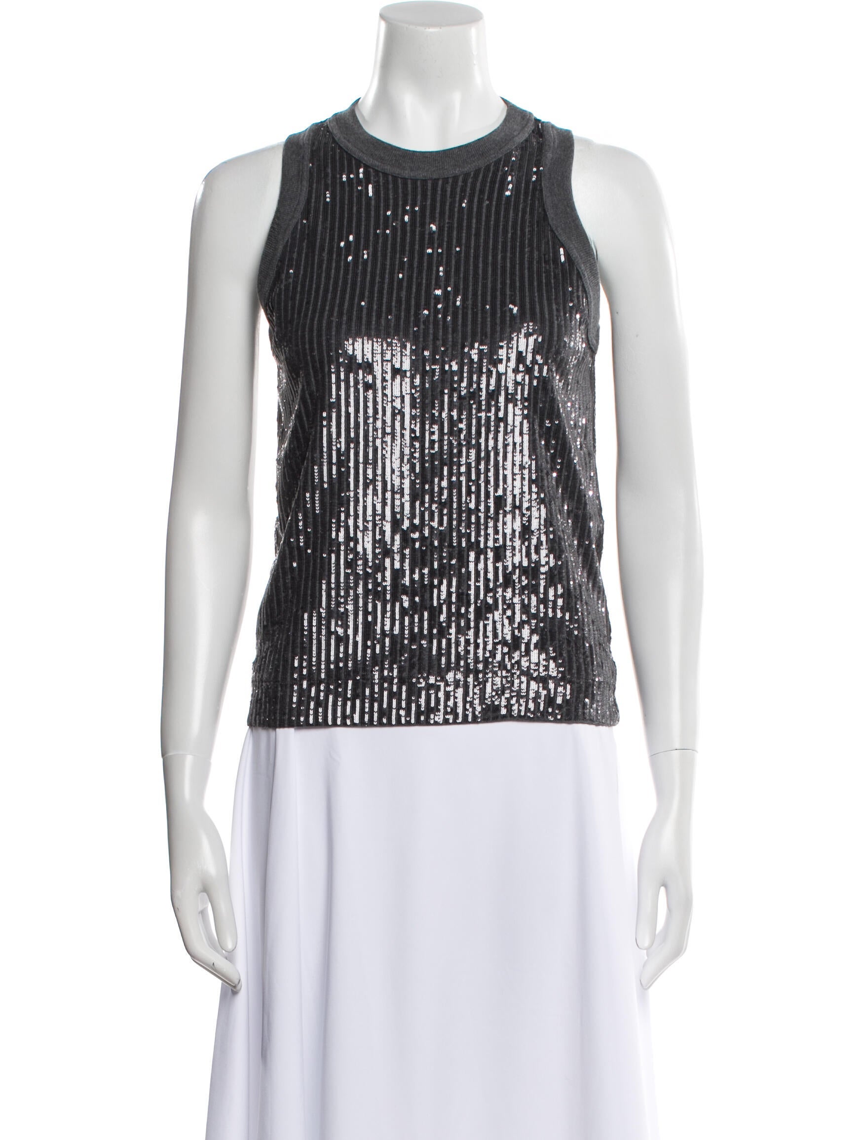 Brunello Cucinelli Sequin Crew Neck Top w/ Tags