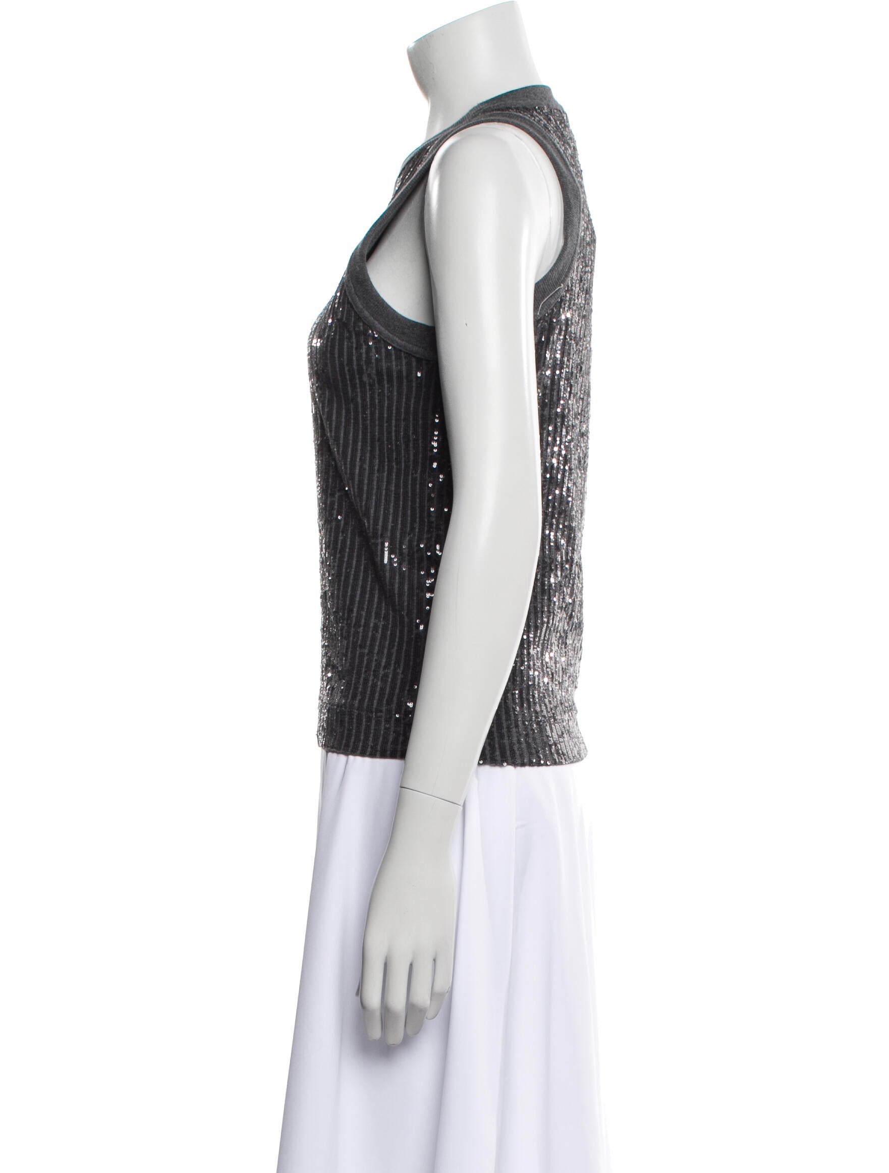 Brunello Cucinelli Sequin Crew Neck Top w/ Tags