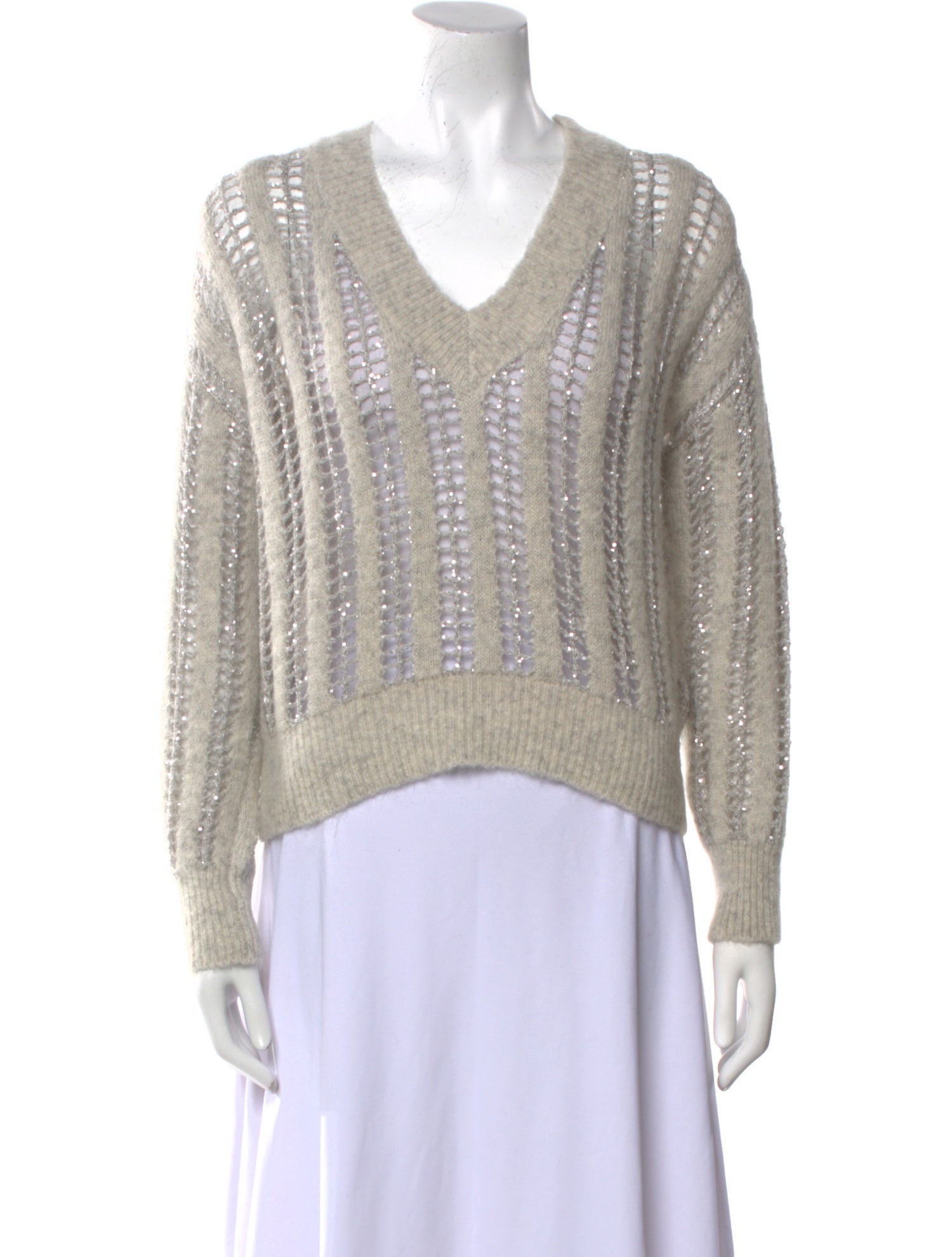 Brunello Cucinelli Wool Striped Sweater w/ Tags