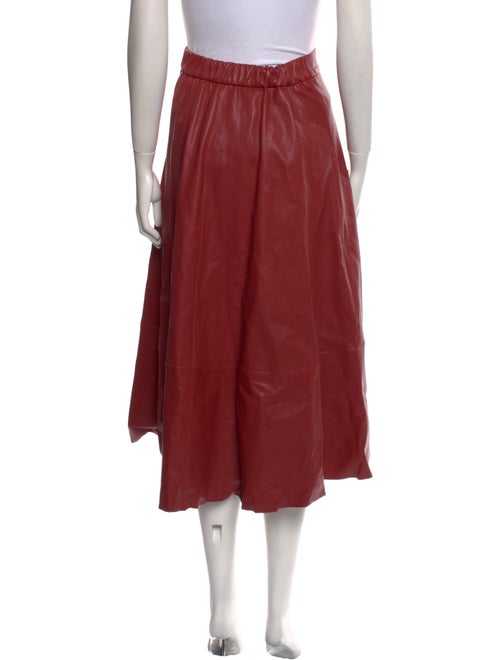 Brunello Cucinelli Leather Midi Length Skirt