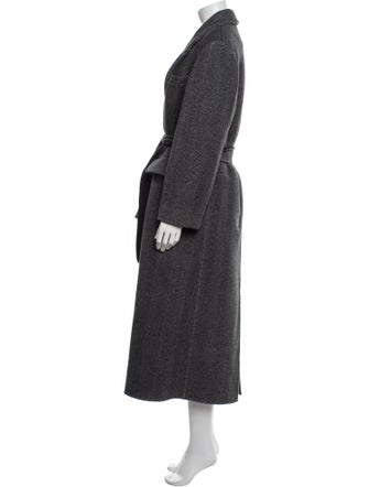 Brunello Cucinelli Virgin Wool Tweed Pattern Trench Coat