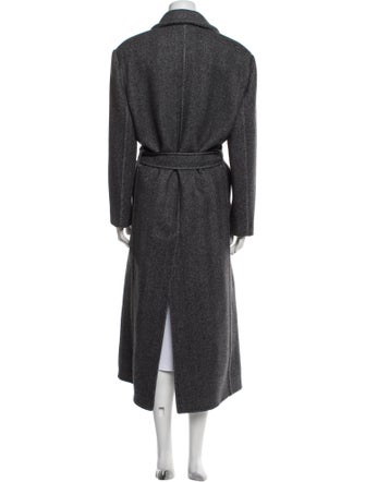 Brunello Cucinelli Virgin Wool Tweed Pattern Trench Coat