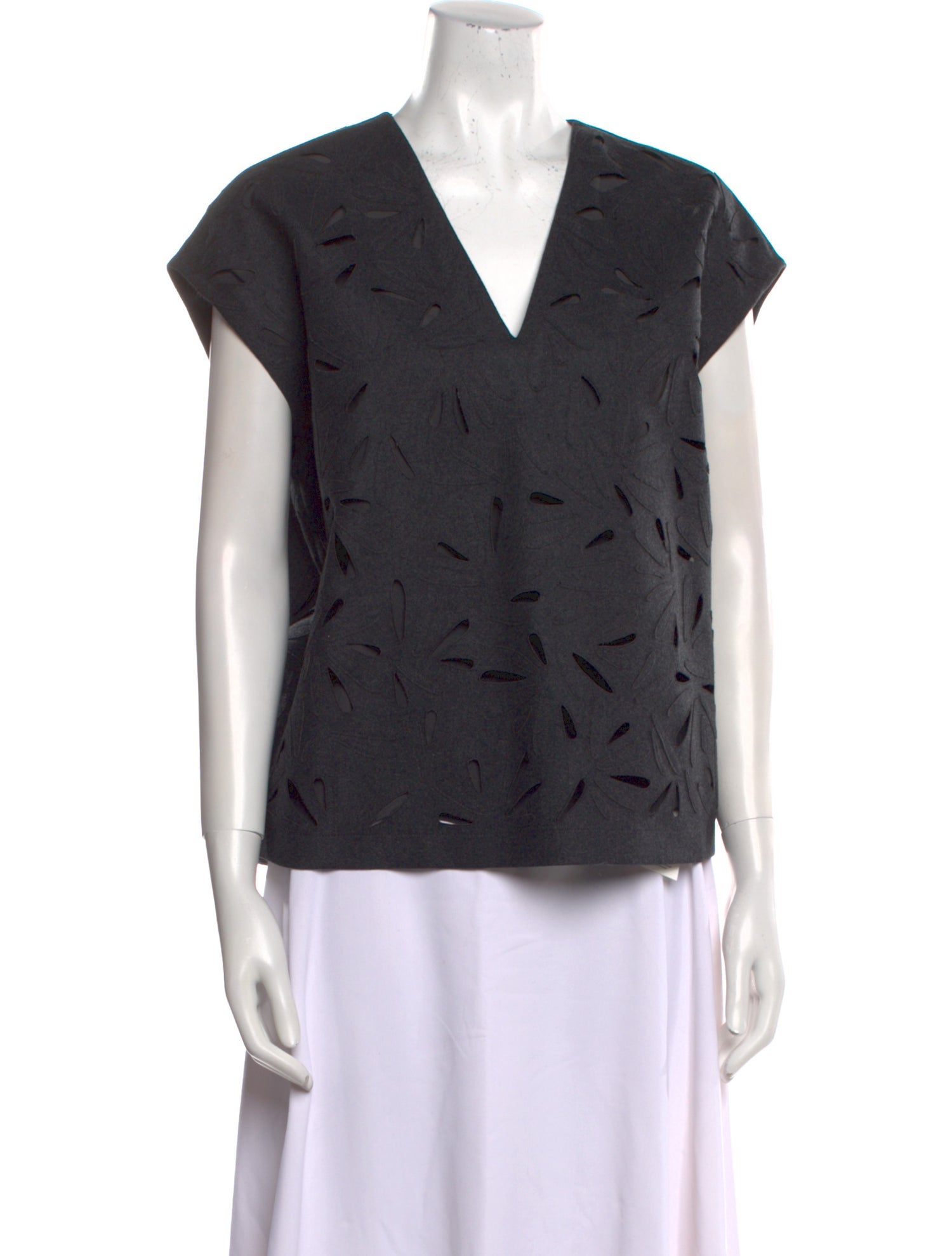 Brunello Cucinelli Virgin Wool V-Neck Top