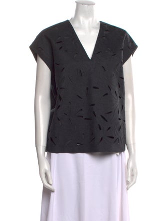 Brunello Cucinelli Virgin Wool V-Neck Top