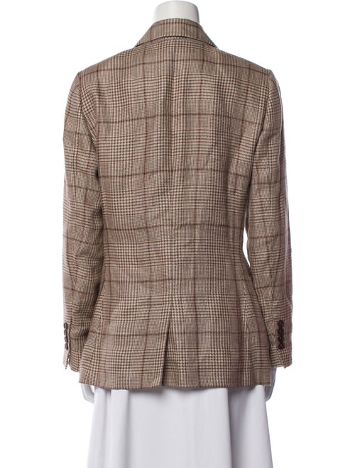 Brunello Cucinelli Linen Plaid Print Blazer