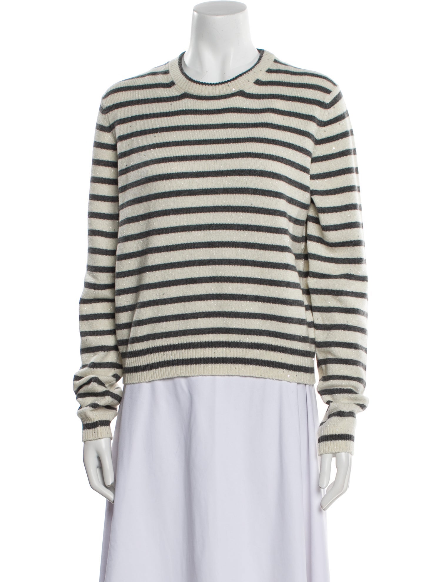 Brunello Cucinelli Striped Crew Neck Sweater w/ Tags