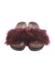 Brunello Cucinelli Faux Fur Crystal Embellishments Slides