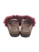 Brunello Cucinelli Faux Fur Crystal Embellishments Slides