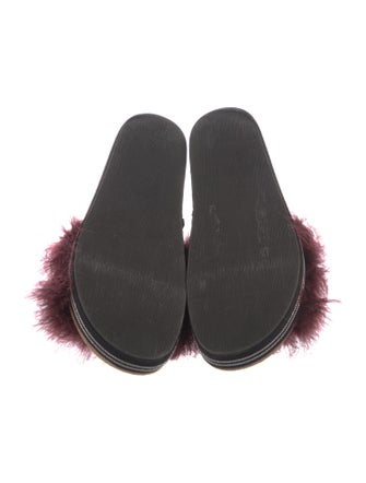 Brunello Cucinelli Faux Fur Crystal Embellishments Slides