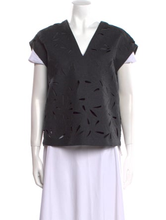 Brunello Cucinelli Virgin Wool V-Neck Top