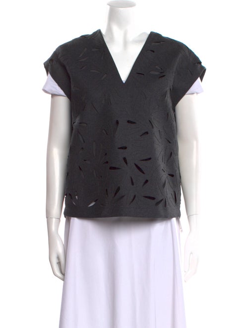 Brunello Cucinelli Virgin Wool V-Neck Top