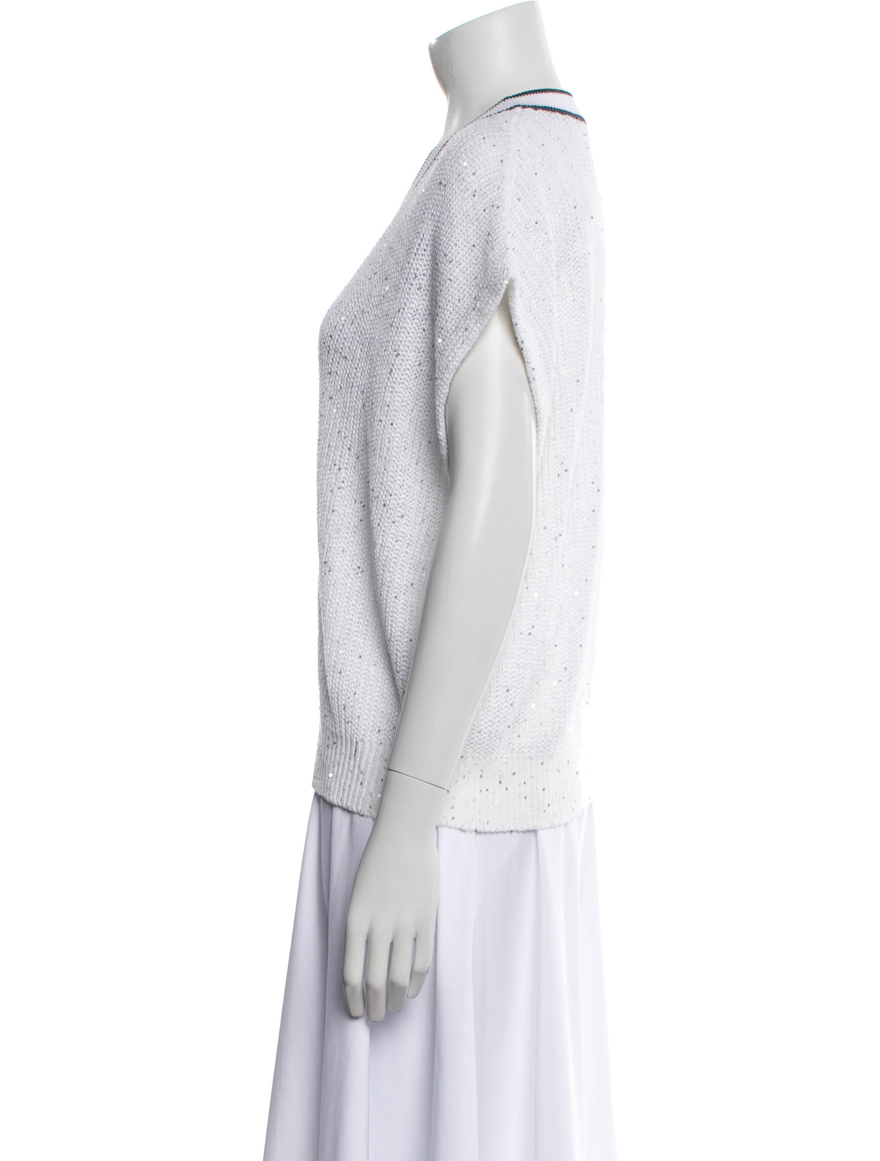 Brunello Cucinelli Linen V-Neck Sweater
