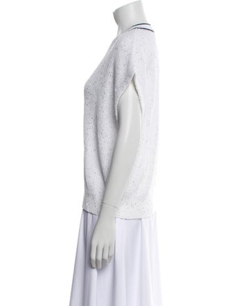 Brunello Cucinelli Linen V-Neck Sweater