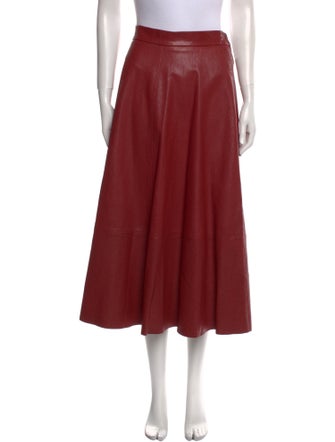 Brunello Cucinelli Leather Midi Length Skirt