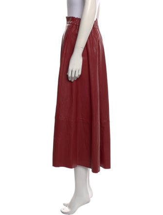 Brunello Cucinelli Leather Midi Length Skirt