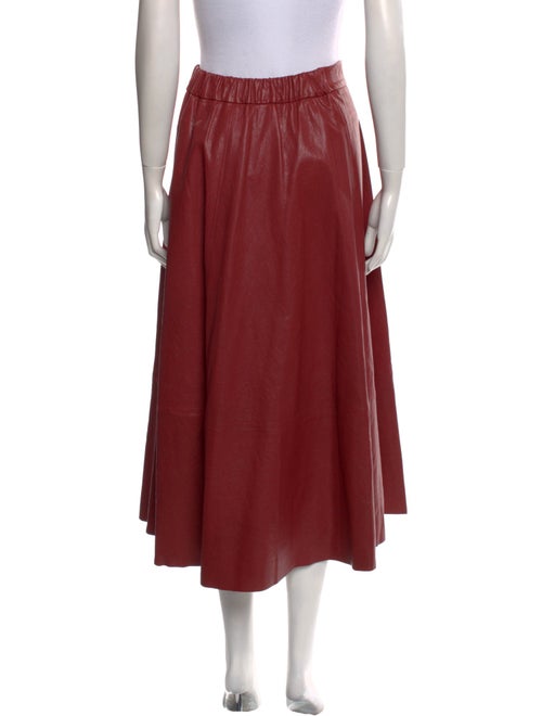 Brunello Cucinelli Leather Midi Length Skirt