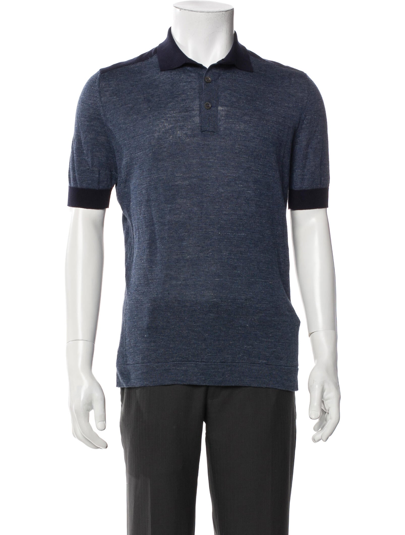 Brunello Cucinelli Linen Collar Polo Shirt