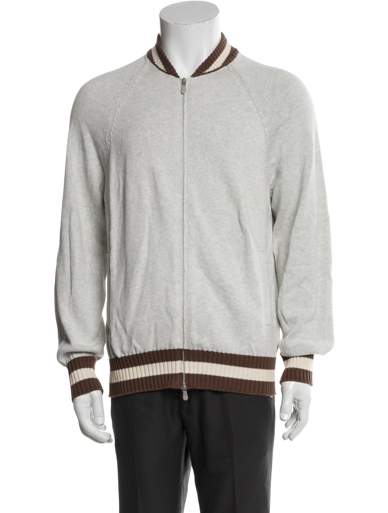 Brunello Cucinelli Striped Bomber Jacket