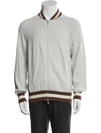 Brunello Cucinelli Striped Bomber Jacket