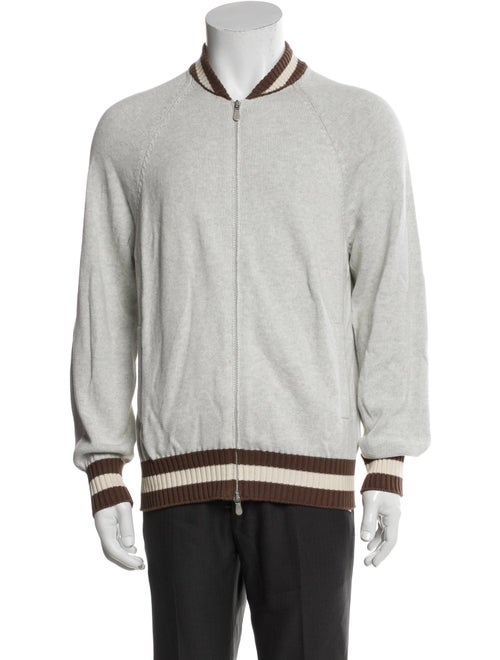 Brunello Cucinelli Striped Bomber Jacket
