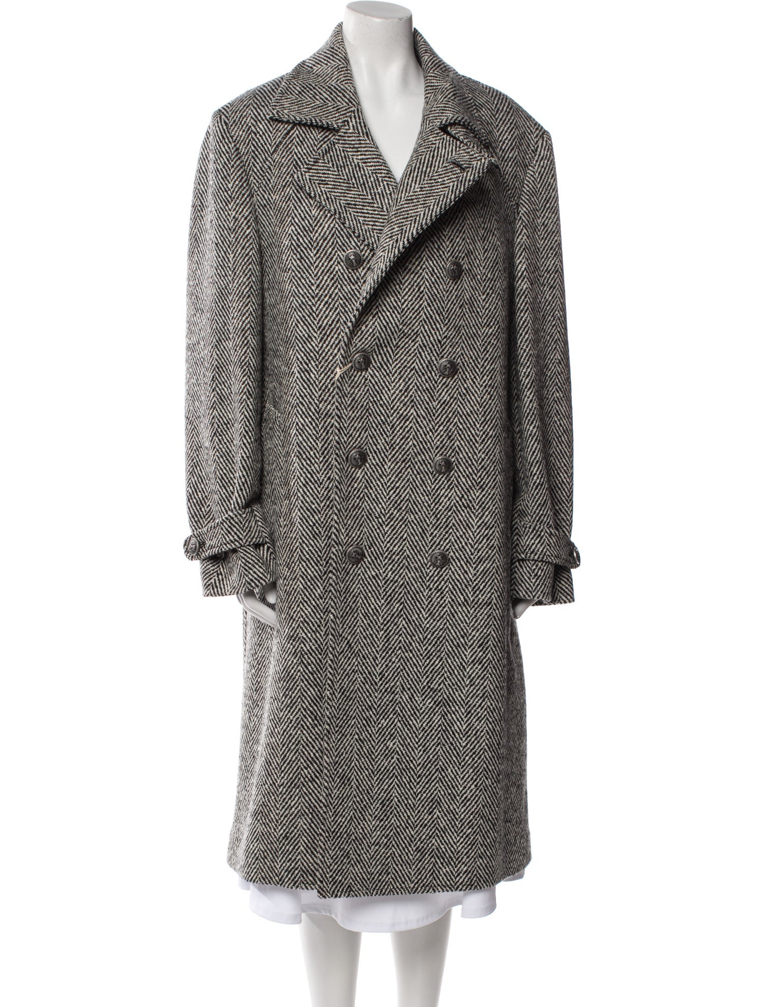 Brunello Cucinelli Tweed Pattern Trench Coat