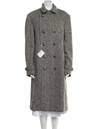 Brunello Cucinelli Tweed Pattern Trench Coat