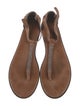 Brunello Cucinelli Monili Leather T-Strap Sandals