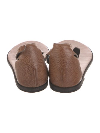 Brunello Cucinelli Monili Leather T-Strap Sandals
