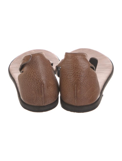 Brunello Cucinelli Monili Leather T-Strap Sandals