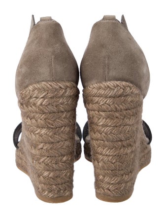 Brunello Cucinelli Suede Crystal Embellishments Espadrilles