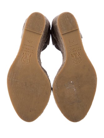 Brunello Cucinelli Suede Crystal Embellishments Espadrilles