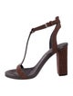 Brunello Cucinelli Monili Leather T-Strap Sandals