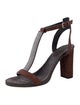 Brunello Cucinelli Monili Leather T-Strap Sandals