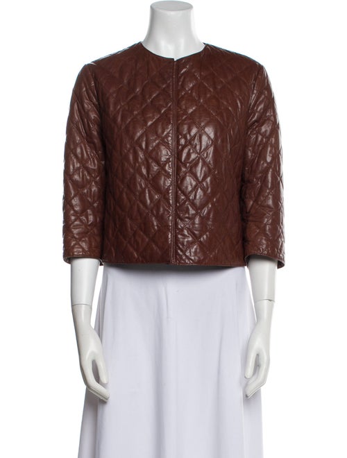 Brunello Cucinelli Leather Printed Evening Jacket