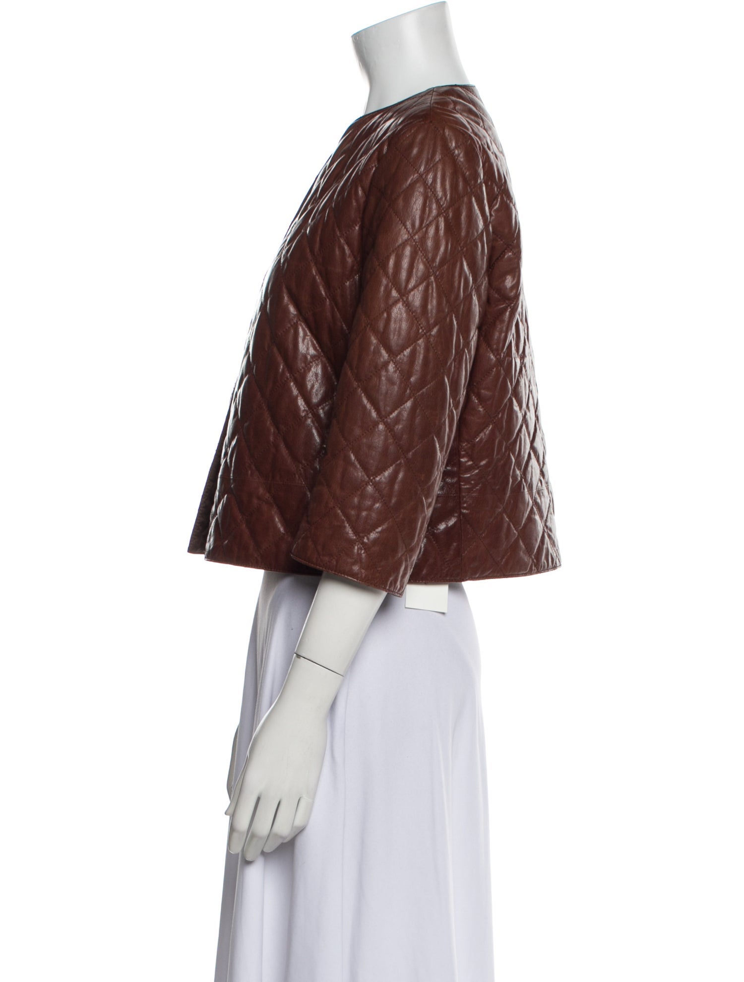 Brunello Cucinelli Leather Printed Evening Jacket