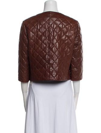 Brunello Cucinelli Leather Printed Evening Jacket