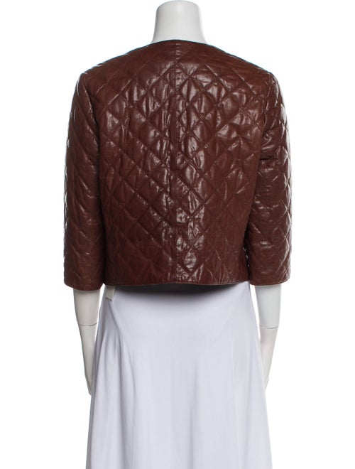 Brunello Cucinelli Leather Printed Evening Jacket
