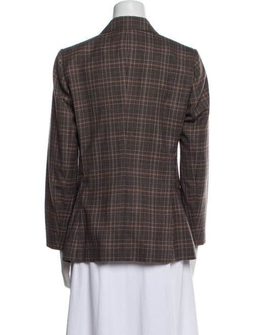 Brunello Cucinelli Virgin Wool Plaid Print Blazer
