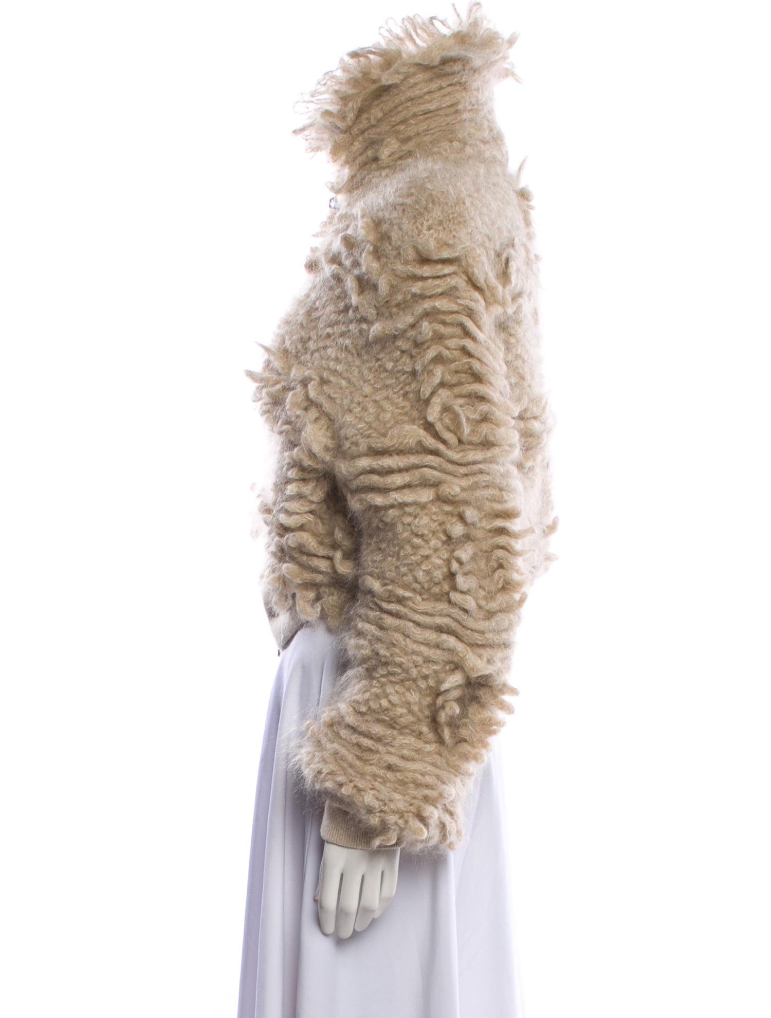 Brunello Cucinelli Mohair Printed Faux Fur Jacket