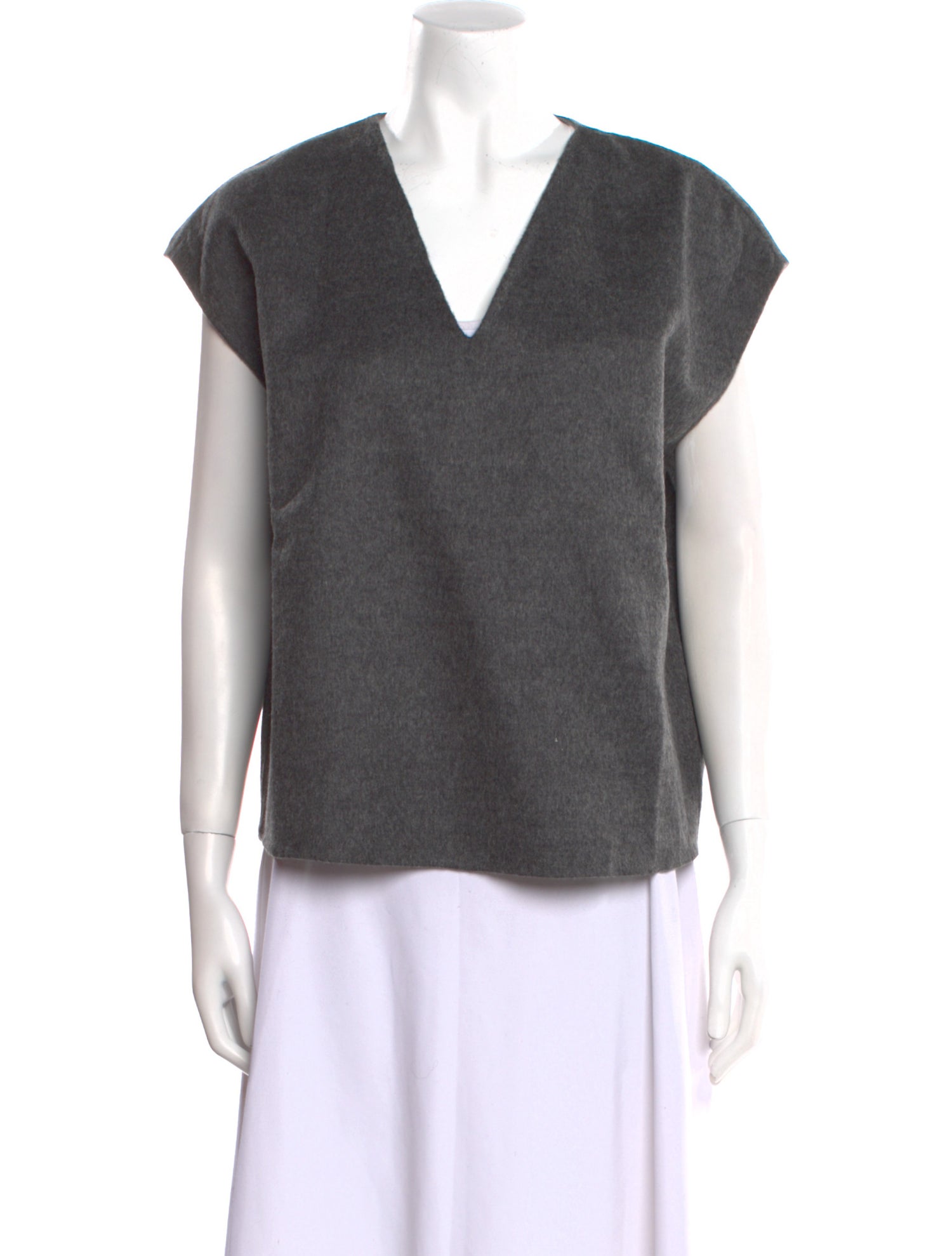 Brunello Cucinelli Virgin Wool V-Neck Blouse w/ Tags