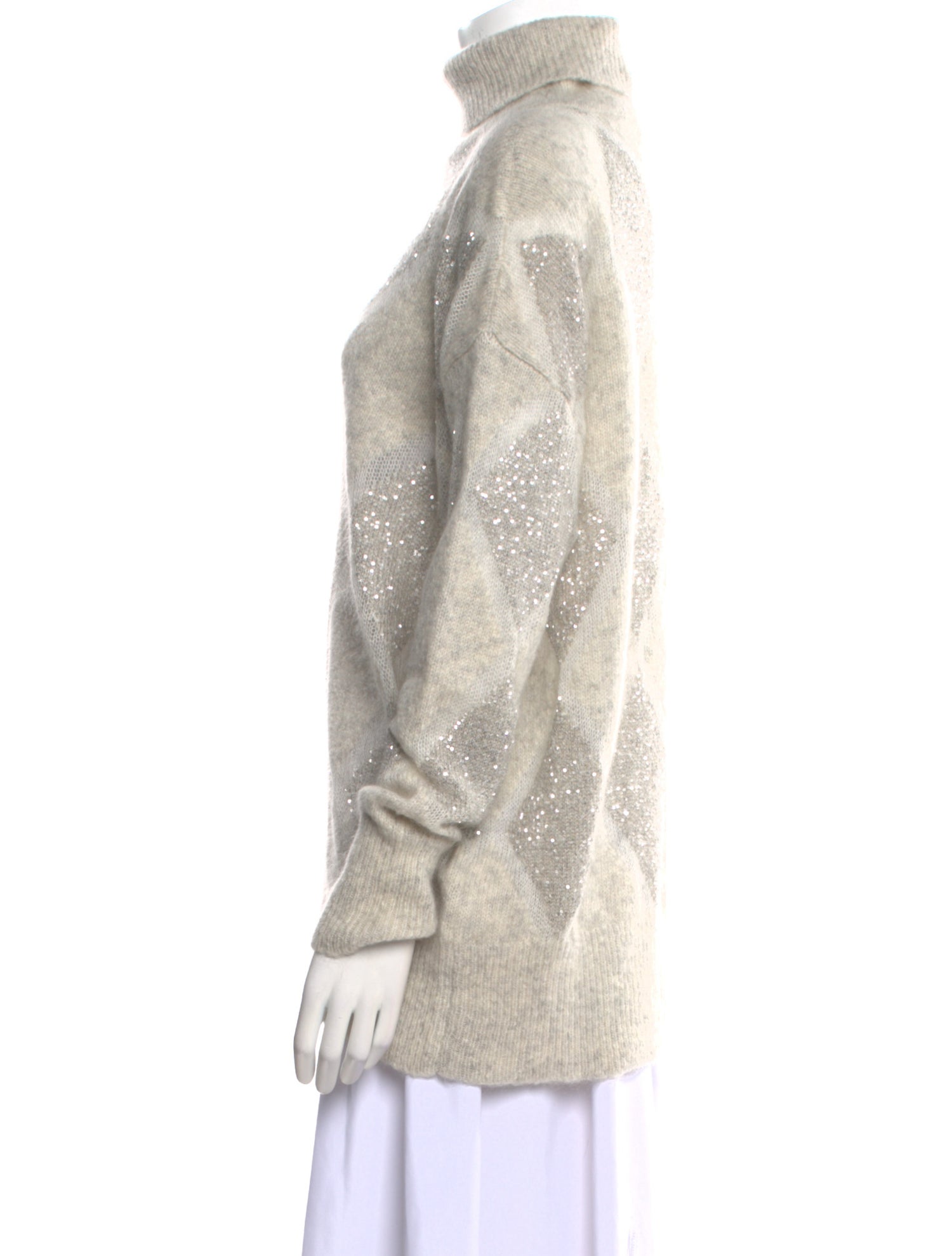 Brunello Cucinelli Plaid Print Turtleneck Sweater w/ Tags