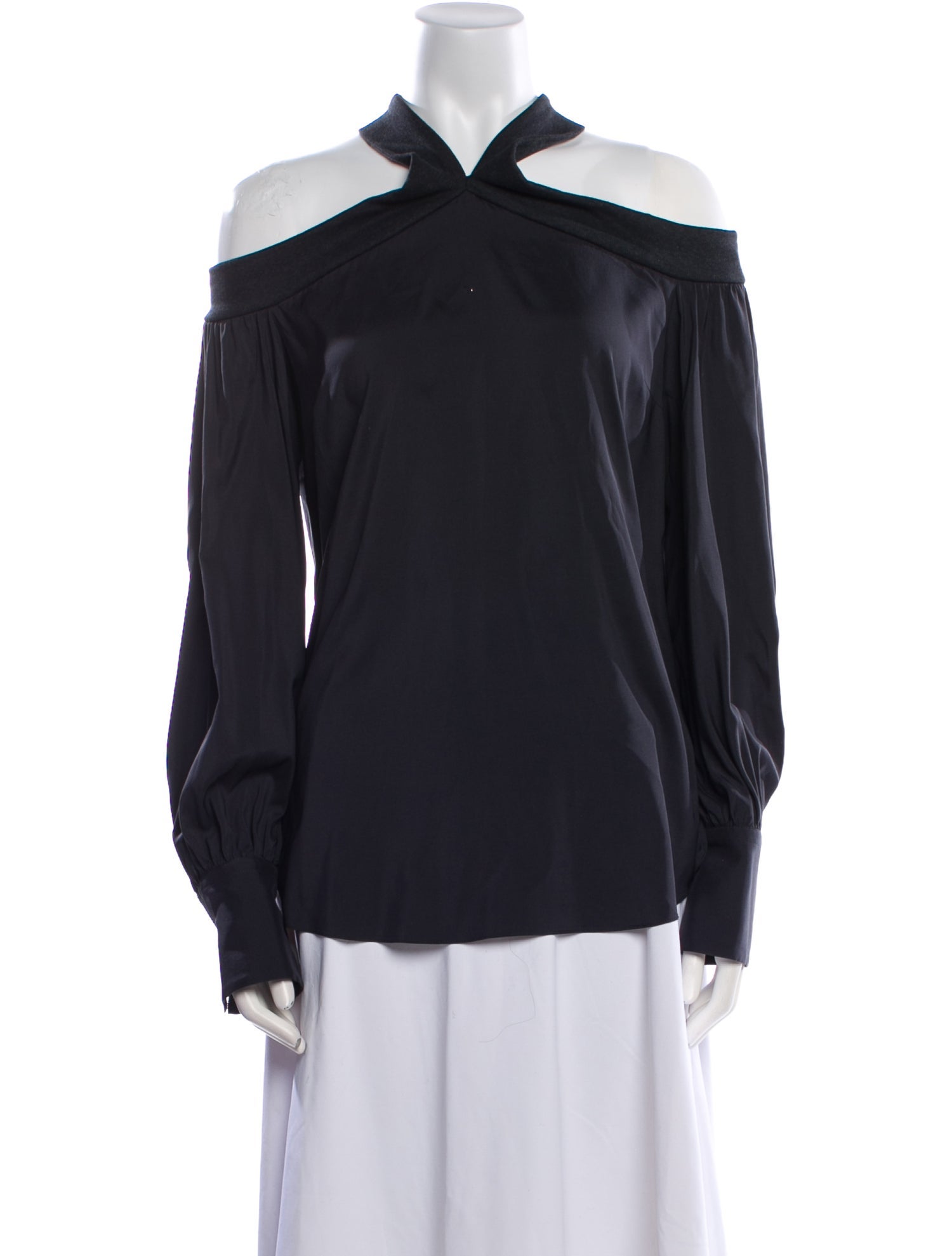 Brunello Cucinelli Silk Off-The-Shoulder Blouse