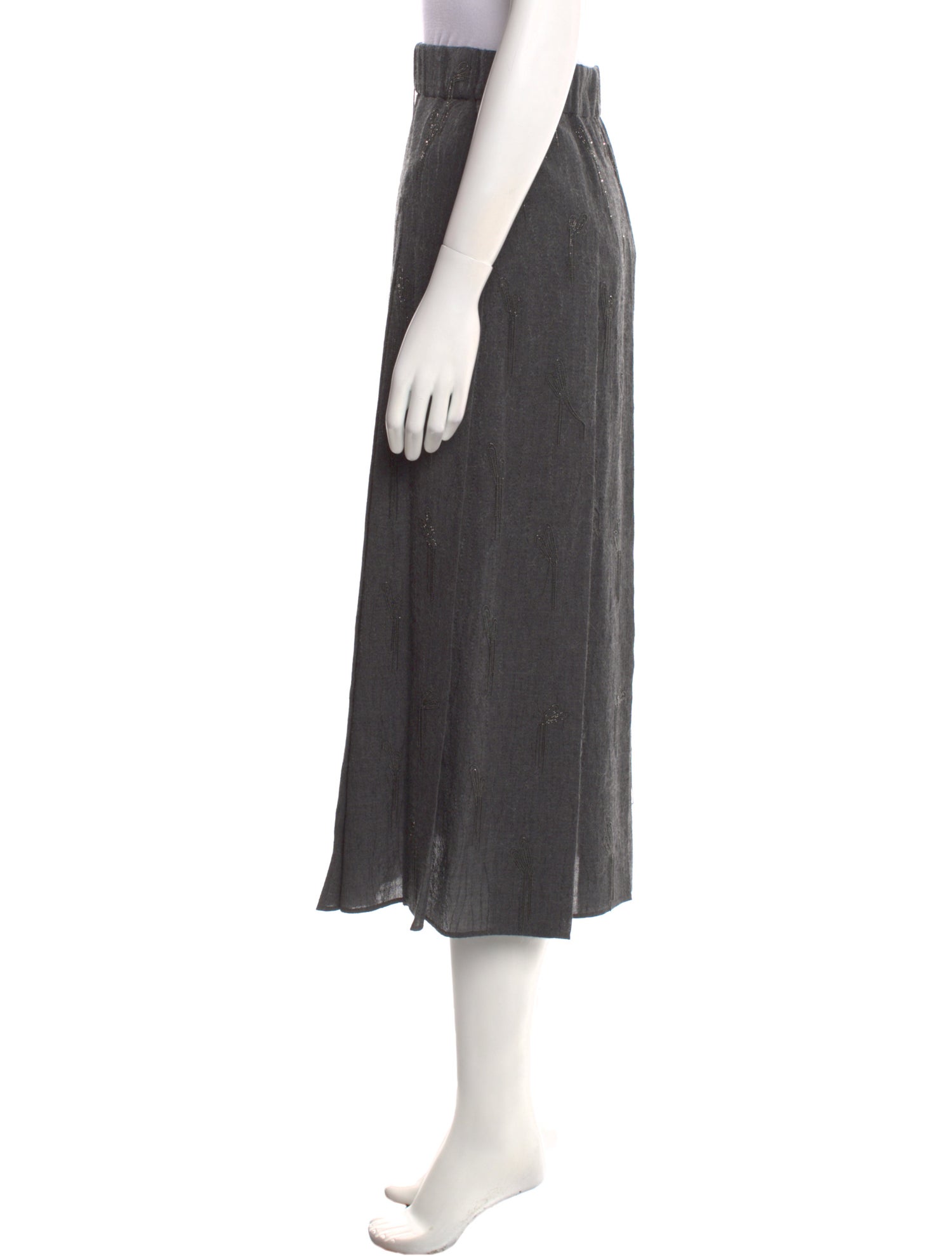 Brunello Cucinelli Wool Midi Length Skirt