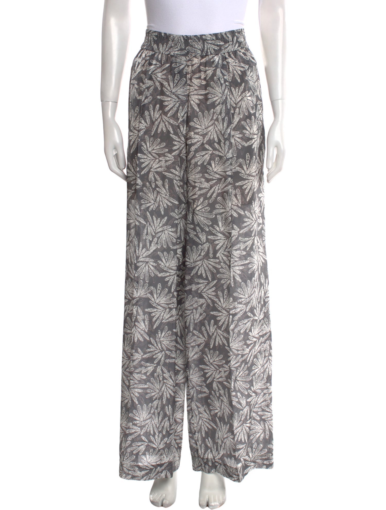 Brunello Cucinelli Floral Print Wide Leg Pants