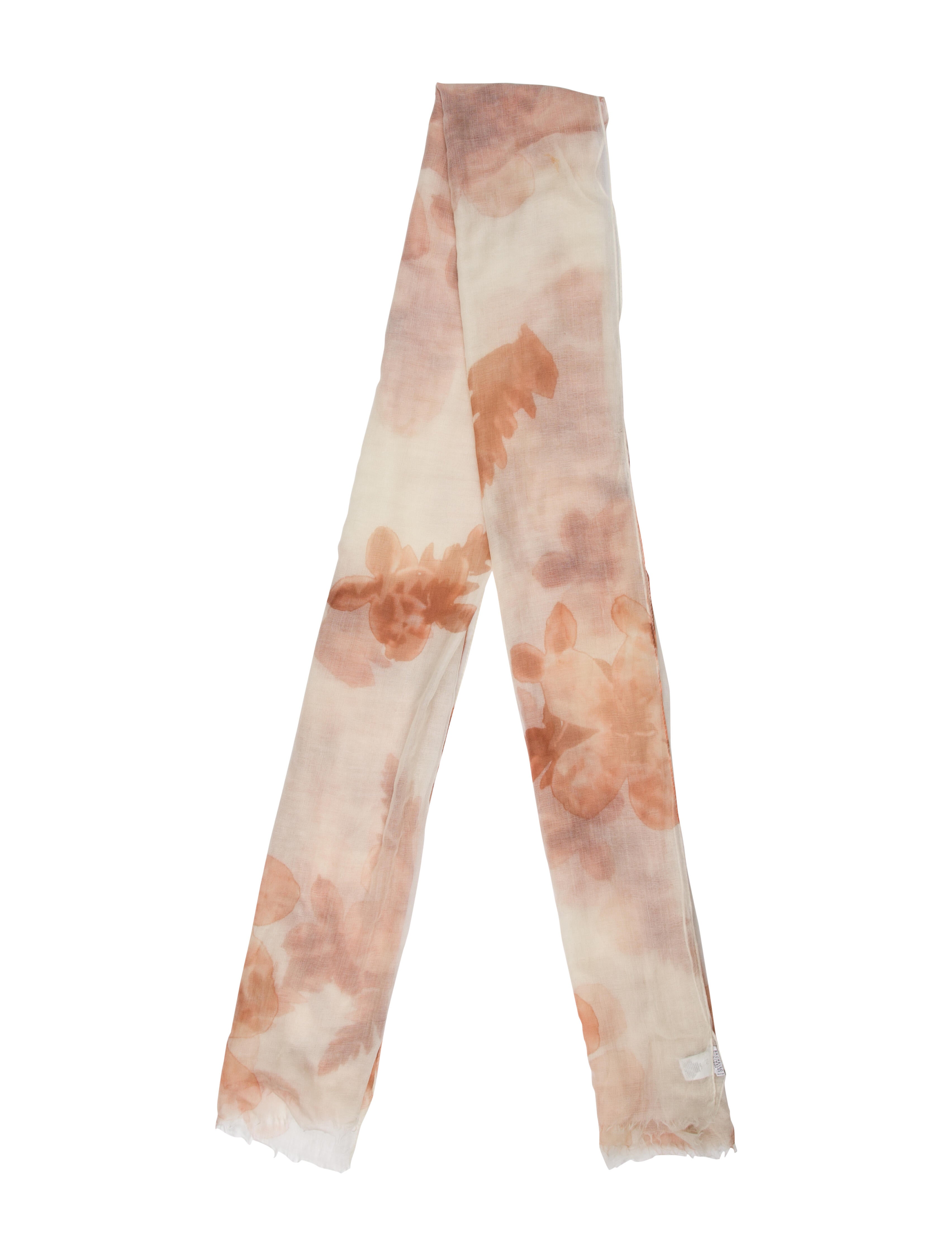 Brunello Cucinelli Cashmere Floral Print Scarf