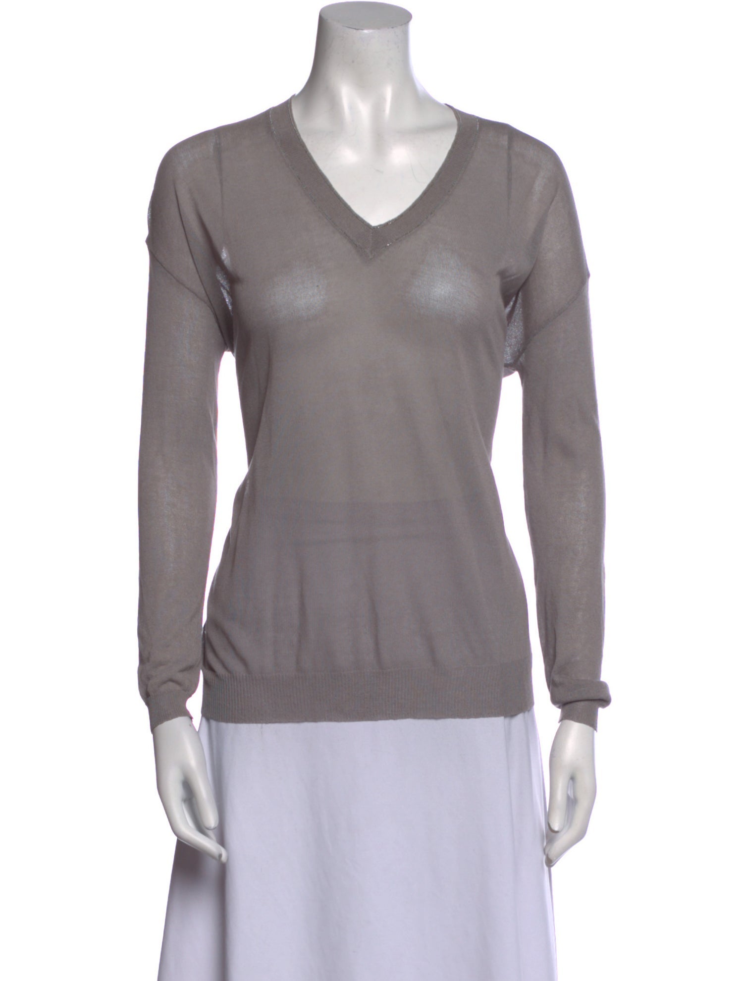 Brunello Cucinelli V-Neck Long Sleeve Sweatshirt