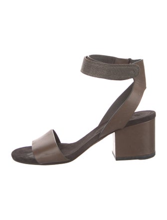 Brunello Cucinelli Monili Leather Sandals