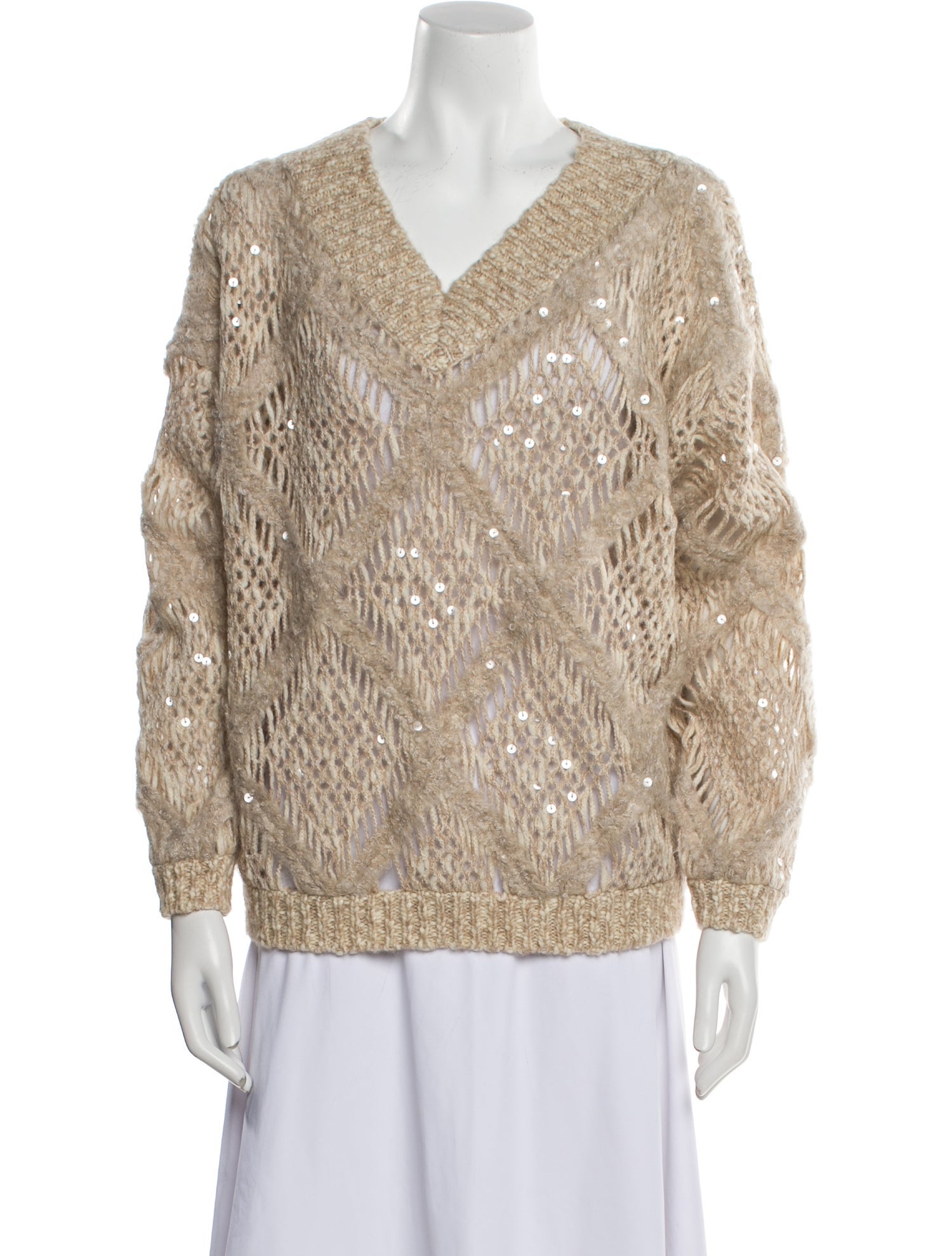 Brunello Cucinelli Wool V-Neck Sweater w/ Tags